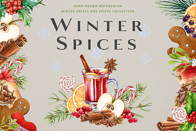 Winter Spices Watercolor Cozy Set app branding design graphic design illustration logo typography ui ux vector