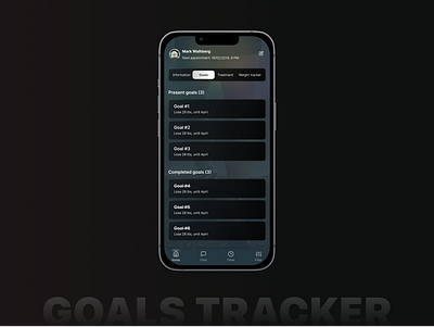 Goals Tracker Screen app design figma mobile mobile design ui