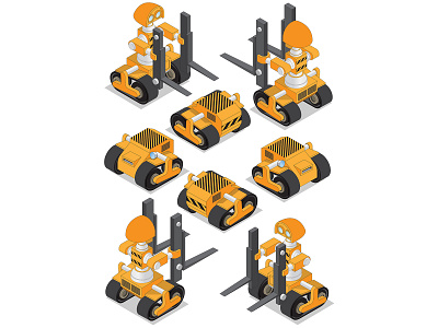 Set of Robotic Loaders. equipment industrial robot