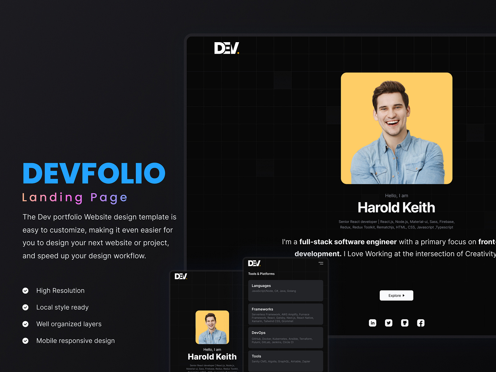 DevFolio - Figma Template by Ashar Iqbal on Dribbble