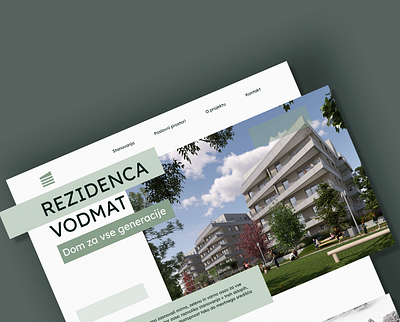 Real estate website branding design green logo real estate slovenia ui ux web website