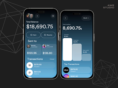 Banking App-Bankooo animation app app design awe bank app banking banking app banking application design finance finance app ios mobile app motion graphics