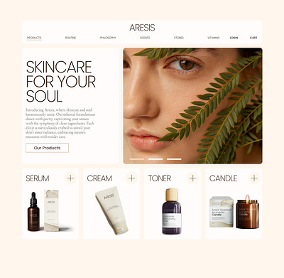 Beauty Skincare Brand – Website beauty header home minimalistic page skincare web design web site website