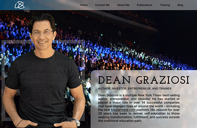 Dean Graziosi's Redesigned Website branding personal web design website