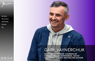 Gary Vee's Redesigned Website branding personal web design website