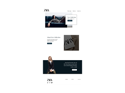 Zara Landing page branding landing page ui ux