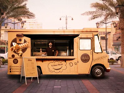 SHAYANA | Brand Identity brand design brand identity branding chabati design food truck food truck brand identity food truck logo foodtruck logo graphic design karak logo logo design tea