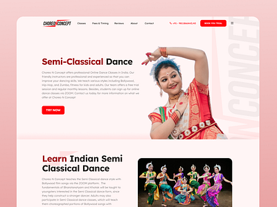 Semi-Classical Dance - Chore N Concept dance design landing page minimal redesign ui ux uxui web website