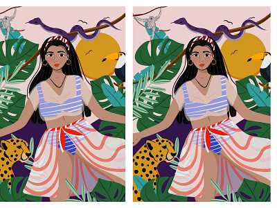 Tropical. design digital art digitalillustration illustration jungle poster procreate tropical woman women