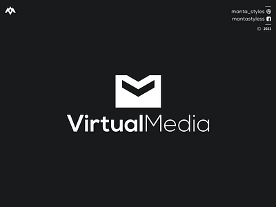 Virtual Media branding design graphic design icon letter logo minimal v logo virtual media
