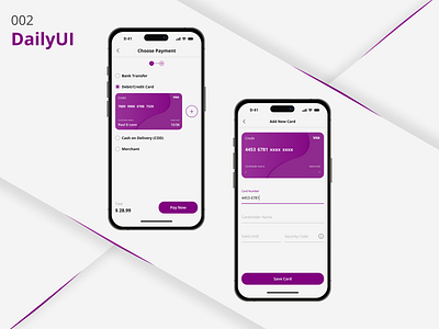 Daily UI Challenge 002 - Credit Card Payment Mobile App Design app app design daily ui dailyui dailyuichallenge design mobile app design mobile design mobile ui ui ui design uidesign