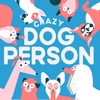 Crazy Dog Person dogs illustration logo