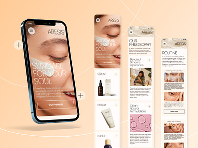 Skincare Beauty Brand Mobile Website beauty design mobile mobile version neutral responsive skincare