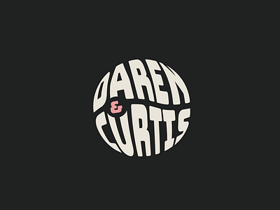 daren&curtis merch - logo ball beach black branding darencurtis deformed logo logos merch pink salmon sand screw teambuilding