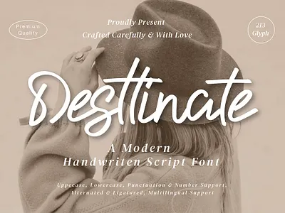 Desttinate - Modern Script fonts beautiful font branding branding font canva canva font chic font commercial use cricut cursive font design digital font graphic design handwritten script font logo logos font modern script font script font signature font social media wedding font