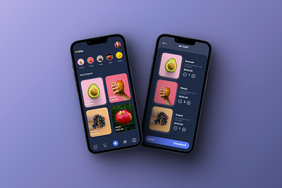 Simple Food commerce UI app colorful design e commerce food graphic design mobile