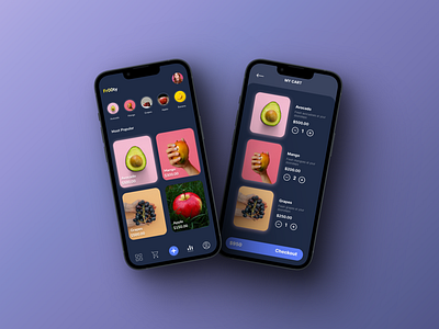 Simple Food commerce UI app colorful design e commerce food graphic design mobile