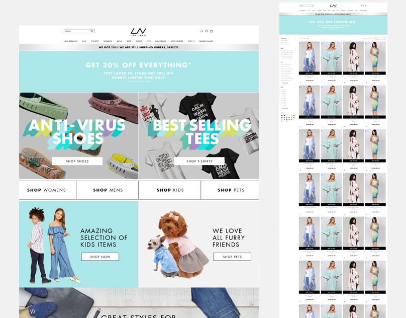 LAV cloth store ecommerce graphic design store