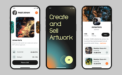 Create & Sell Artwork App app artwork collectors design entrepreneurship gallery sell artwork ui ui design