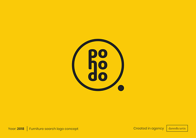 Pohodo - logo concept black branding circle concept dot furniture logo logos magnifying glass pohodo search yellow