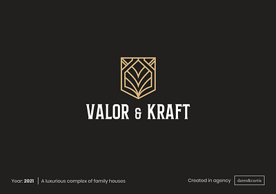 Valor & Kraft - logo and black branding complex gold houses kraft logo logos luxurious luxury symbol valor valor kraft white