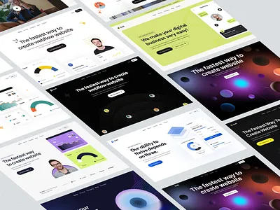 12 Variation- Saas Hero Section Design clean concept hero landing page marketing page product saas saas design saas product saas solution saas ui saas website saas website design sales software template tools ui web design website