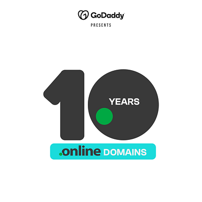 Celebrating 10 years of .online .online godaddy logo