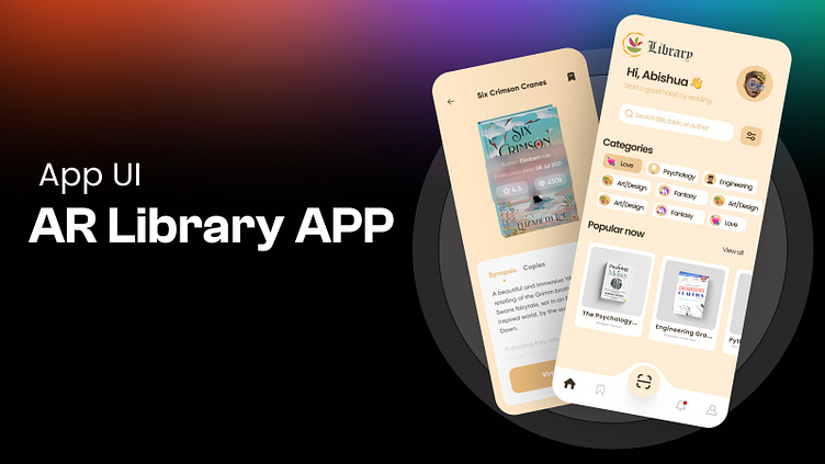 AR Library App UI by Abishua Blessmic on Dribbble