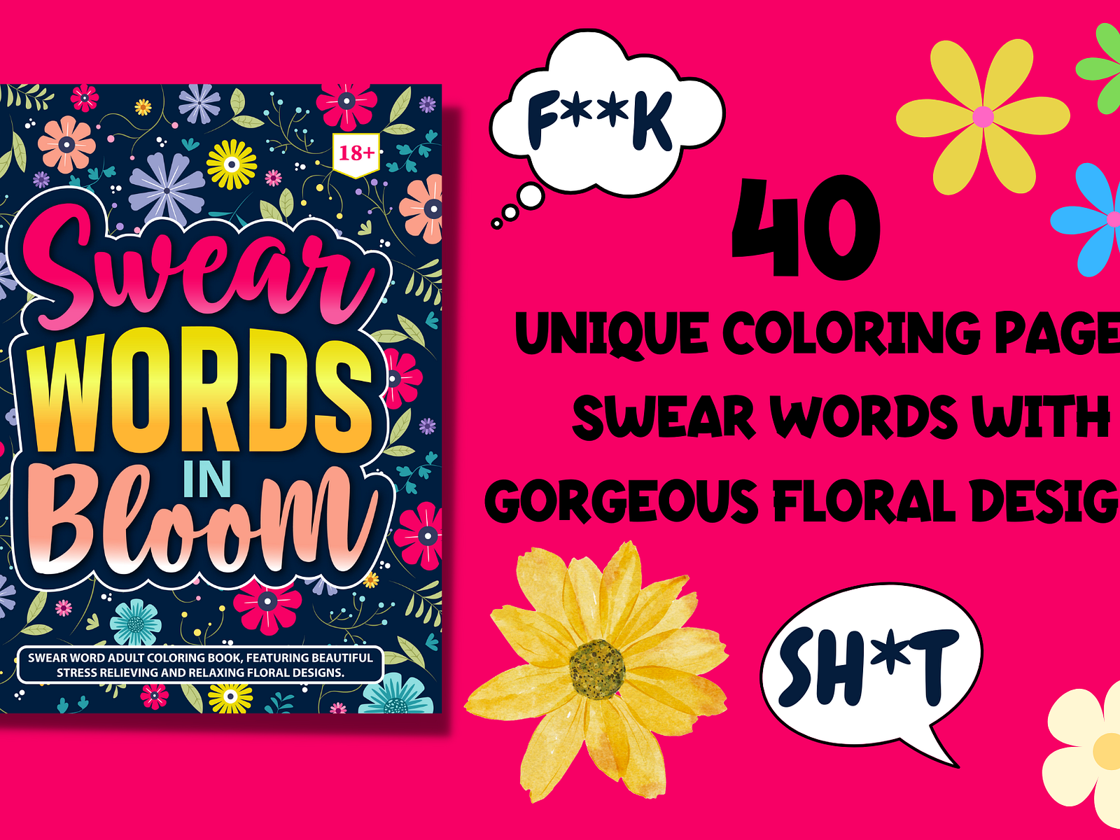 Swear Words in Bloom. Adult Coloring Book Pages. by Bella on Dribbble
