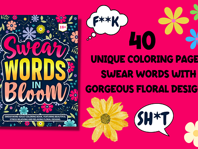 Swear Words in Bloom. Adult Coloring Book Pages. adult coloring book adult coloring pages coloring book coloring book for adults coloring page coloring pages colr floral coloring book funny coloring pages illustration swear word swear word coloring pages
