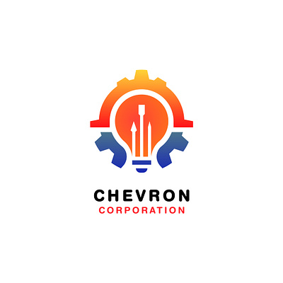 Chevron Logo branding bulb chevron construction corporation electricity graphic design logo
