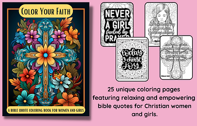 Color Your Faith. Coloring pages for Christian Women and Girls. bible bible coloring book bible quotes catholic christian church coloring book coloring book for adults coloring book for children coloring book for christians coloring page faith illustration mass