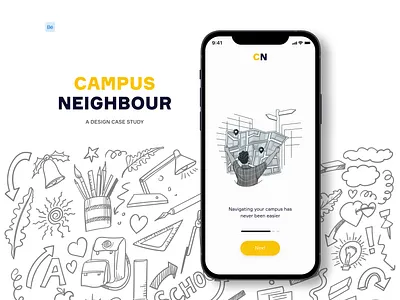 CAMPUS NEIGHBOR branding case study illustration project typography user experience design