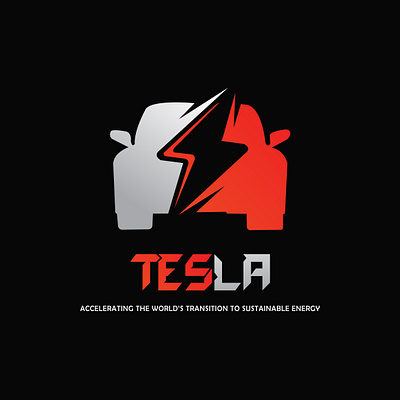 TESLA Logo branding car electrical graphic design logo shock tesla