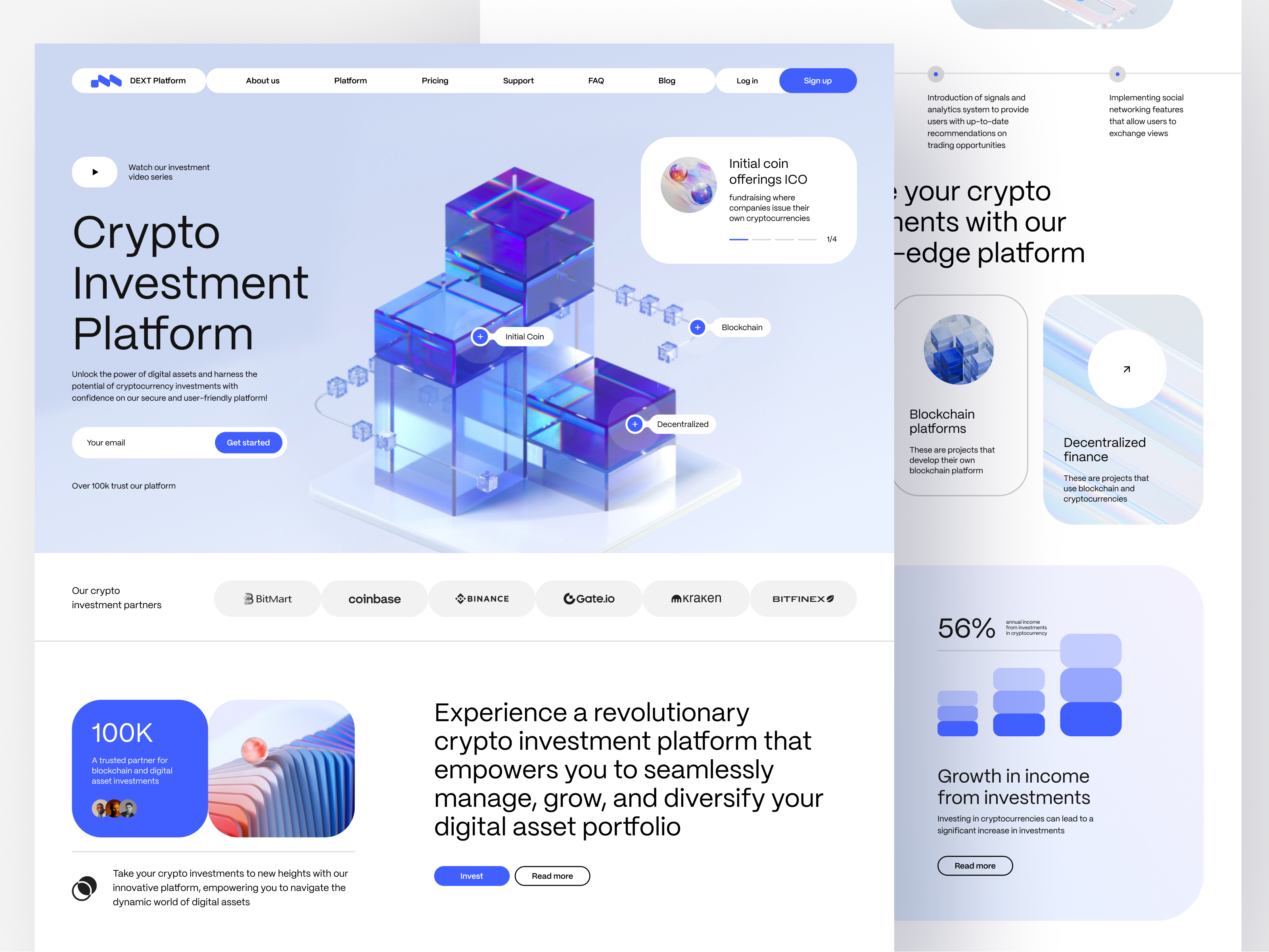 Crypto Investing Platform Landing Page by Awsmd on Dribbble