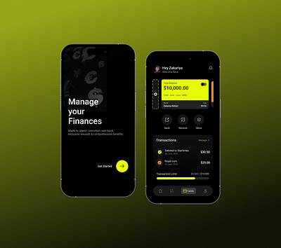 Fintech Mobile App app clean dark design finance app fintech fund interface mobile app product design ui uiux uiux design ux