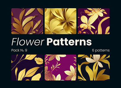 Flower Patterns Pack No 9 design digital download floral background graphic design illustration luxurious elegance opulent patterns printable printable digital paper