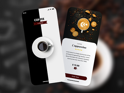 Coffee Shop App UI Design 2d 3d coffee login shop ui