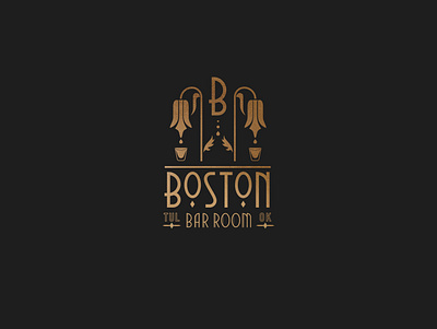 Boston Bar Room Brand art deco art nouveau bar logo branding deco design digital illustration graphic design illustration logo vector