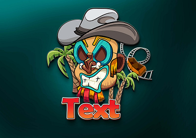 Cartoon logo tiki face app branding design graphic design illustration logo typography ui ux vector