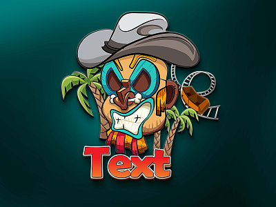 Cartoon logo tiki face app branding design graphic design illustration logo typography ui ux vector