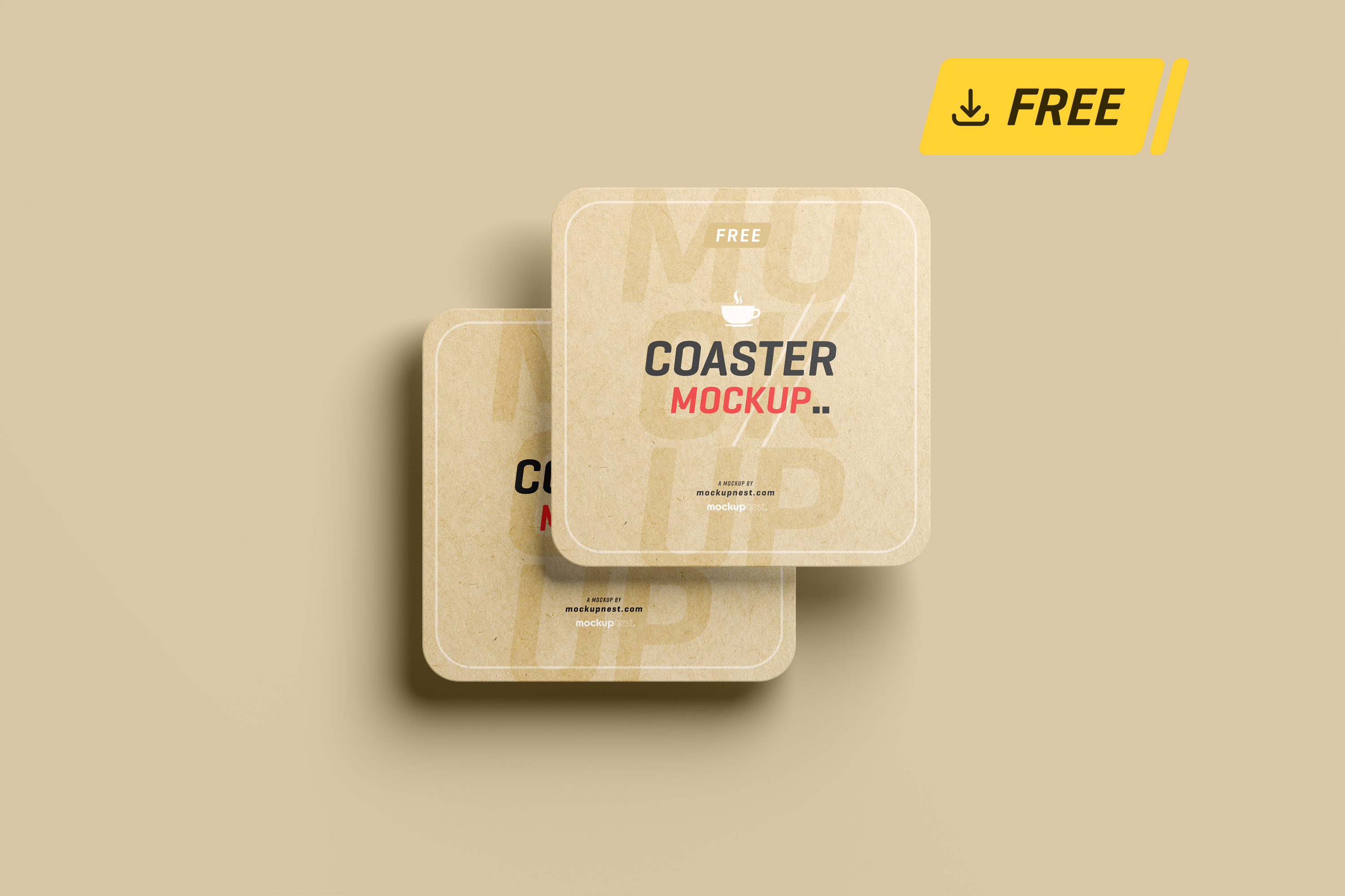 Coaster Mockup designs themes templates and downloadable graphic