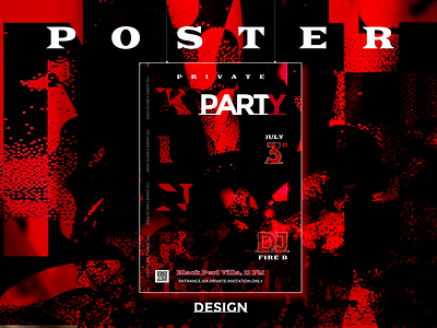 Poster for a private party black and red graphic design party posters poster design poster for a party ui