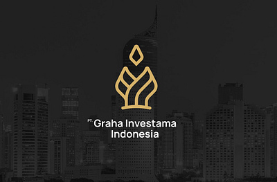 Graha Investama Indonesia golden ratio gunungan iconic investment logo logo design