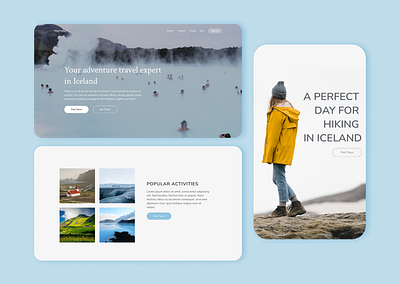 Adventure Travel | Iceland tours | simple design graphic design ui ux web