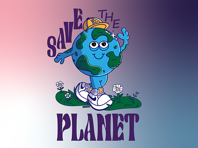 Save the planet illustration for Earth day adobe illustrator branding character design digital digital illustartion earth day graphic design illustration logo planet vector vector illustration