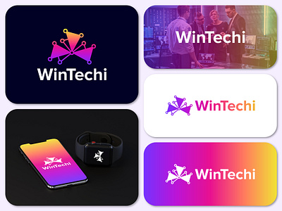 WinTechi Logo Design agency ai brand identity brand logo branding company log corporate icon identity infinity logo it logo logo design startup logo tech technology technology company visual identity web3 win