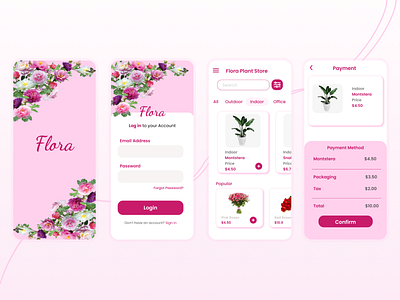Floral App Design app branding design ui ux