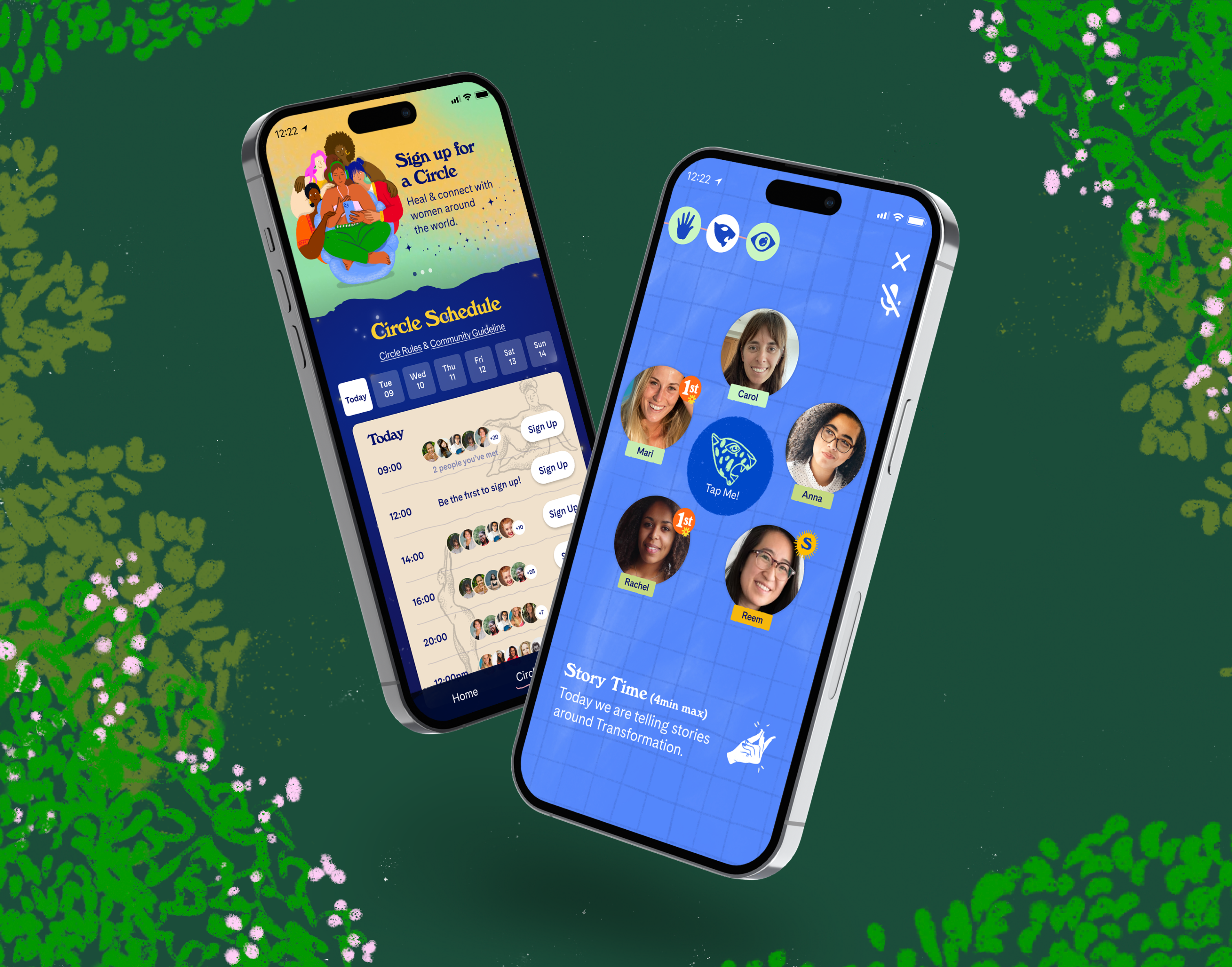 Yoni Circle App app branding design graphic design illustration ui ux