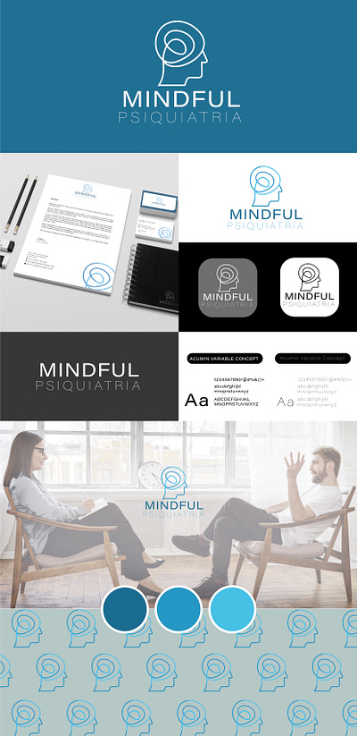 Mindful psiquiatria Guidline branding graphic design logo